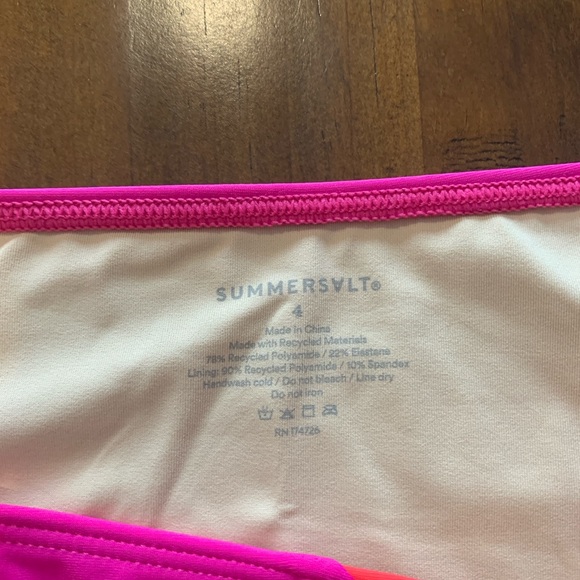 NWT Summersalt The Diagonal Mid Rise Bottom - Hibiscus and Grapefruit - size 4 - Picture 5 of 5